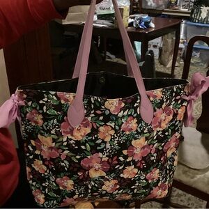 Spring Floral Beauty bag Makeup Tote Lilac Peonies Peonies Lavender Bag